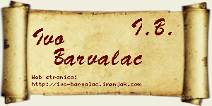 Ivo Barvalac vizit kartica